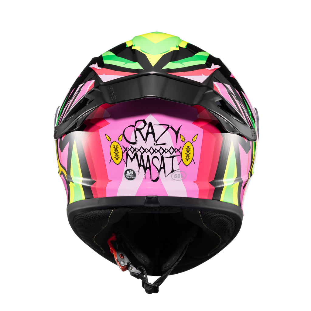CAPACETE TEXX FECHADO SPIHE MAASAI VERDE ROSA 62
