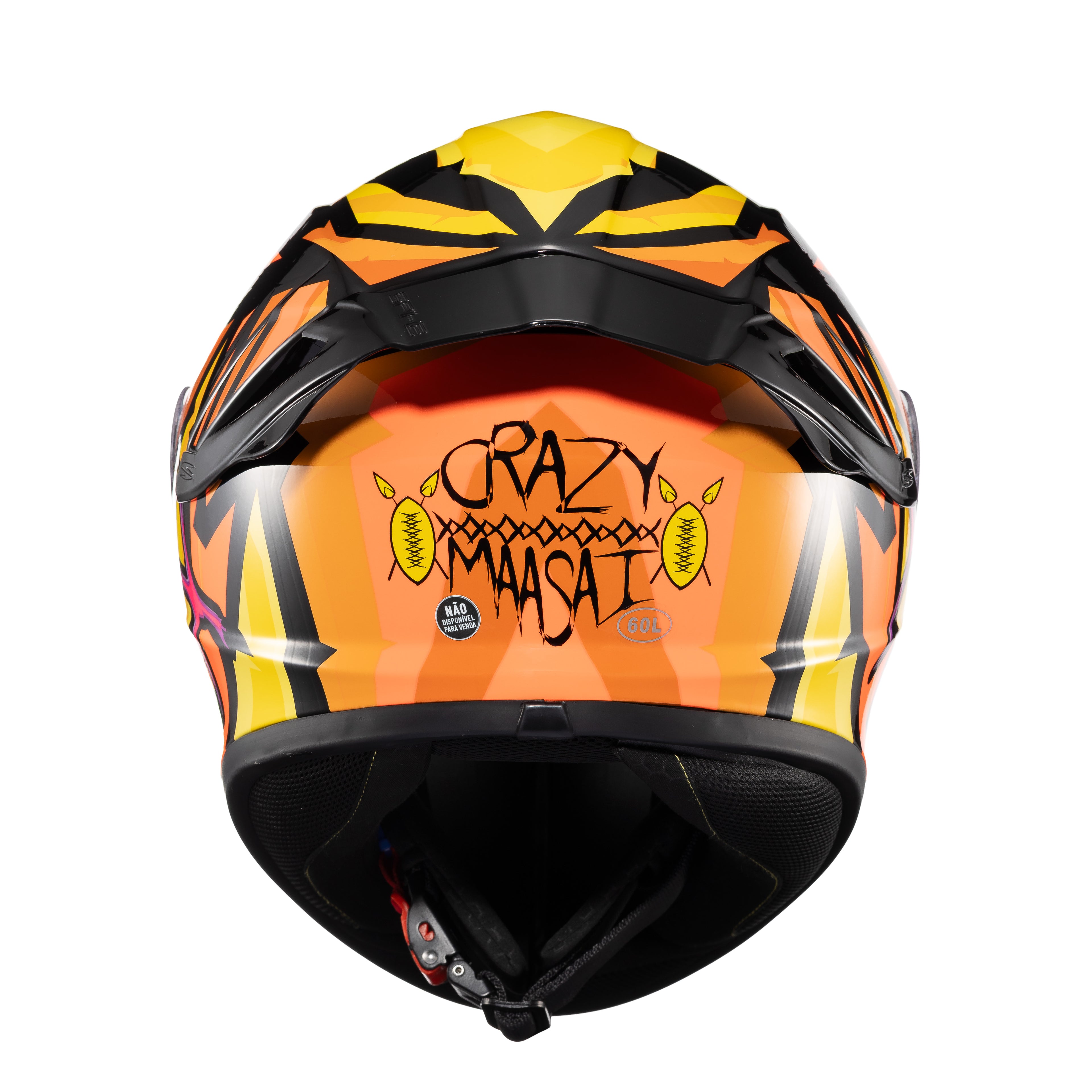 CAPACETE TEXX FECHADO SPIHE MAASAI LARANJA AMARELO 56