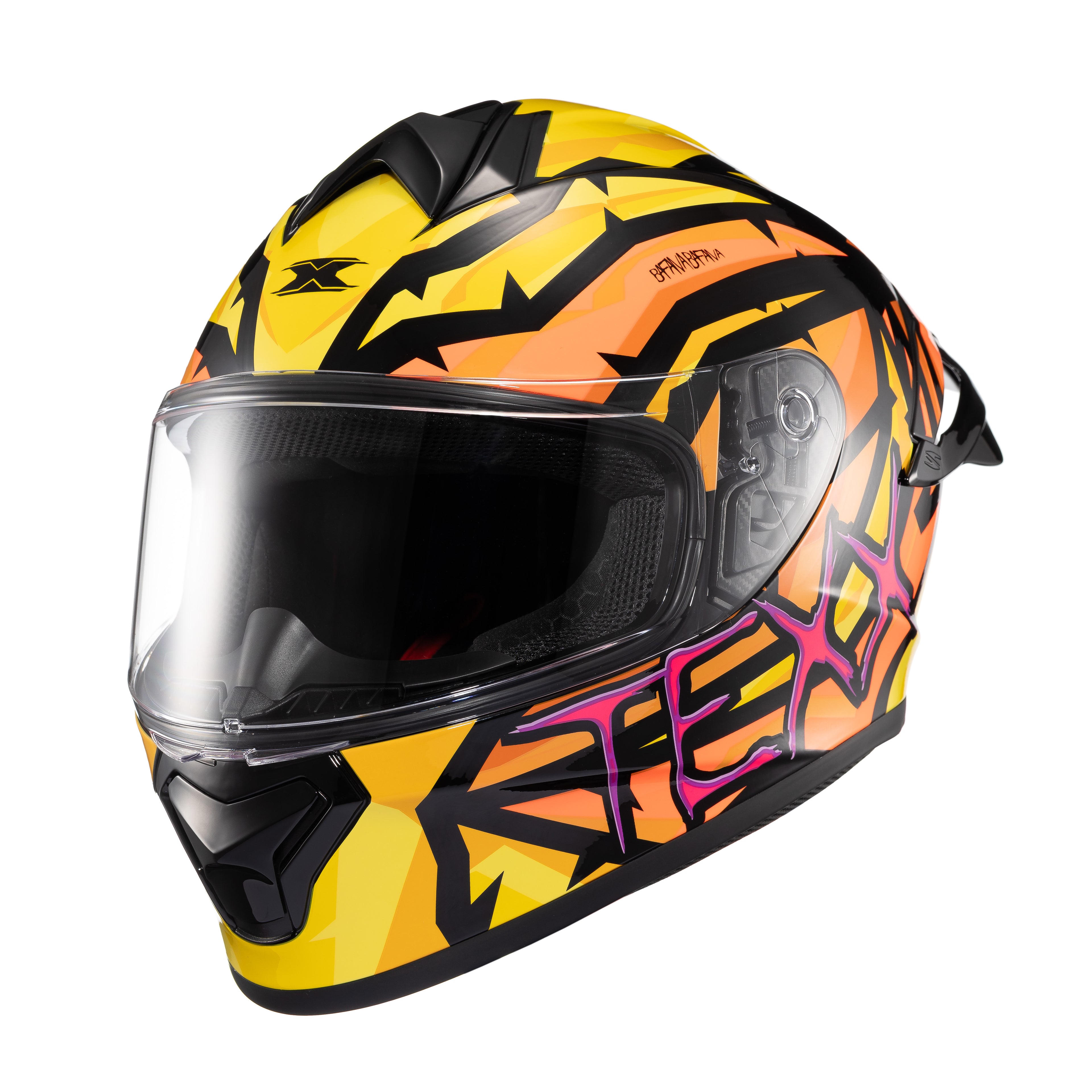 CAPACETE TEXX FECHADO SPIHE MAASAI LARANJA AMARELO 56