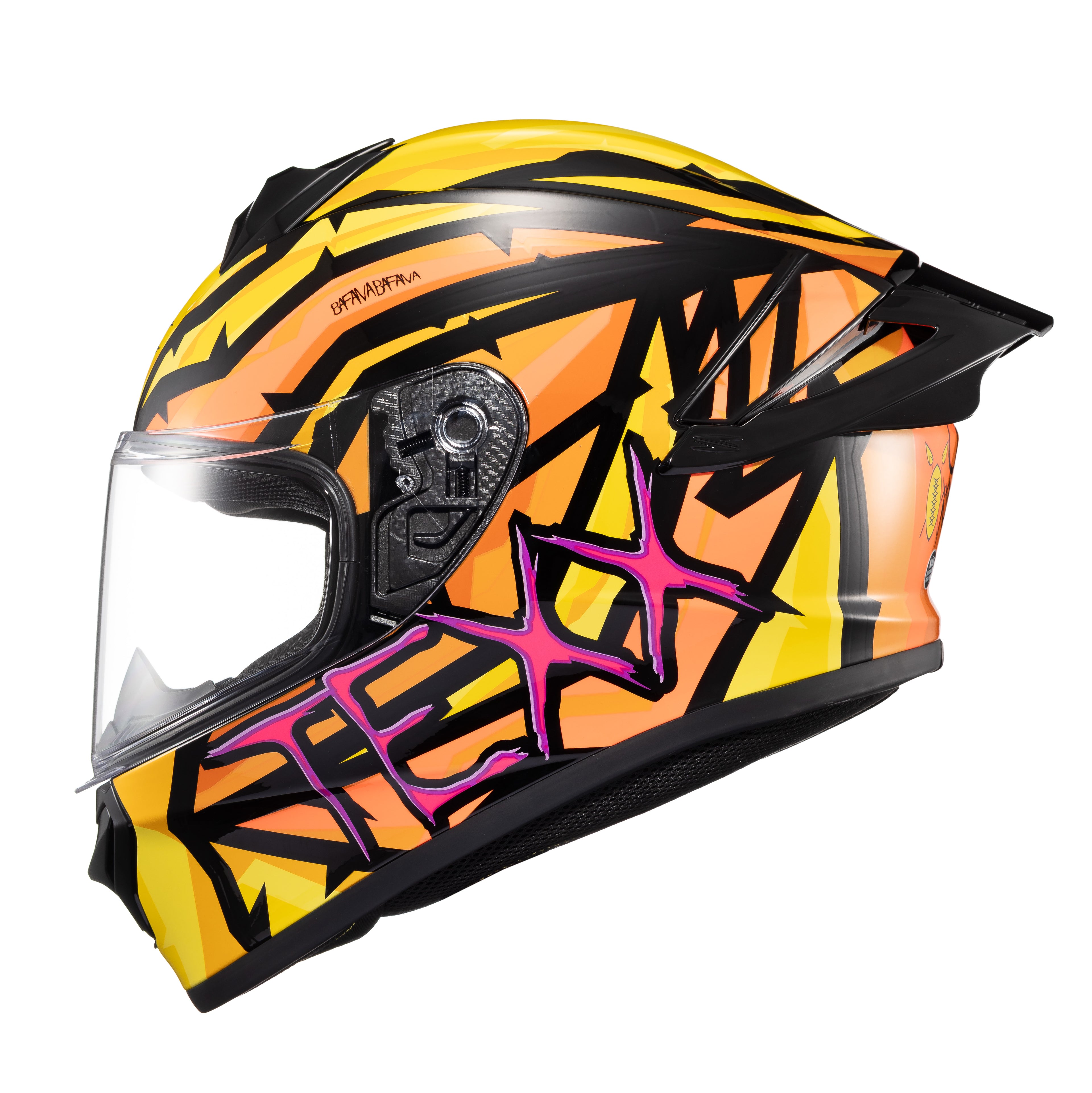CAPACETE TEXX FECHADO SPIHE MAASAI LARANJA AMARELO 60