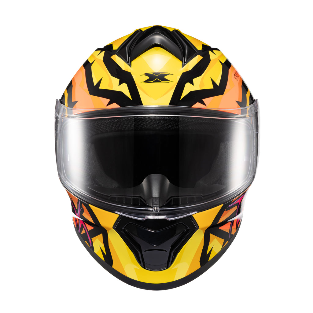 CAPACETE TEXX FECHADO SPIHE MAASAI LARANJA AMARELO 62