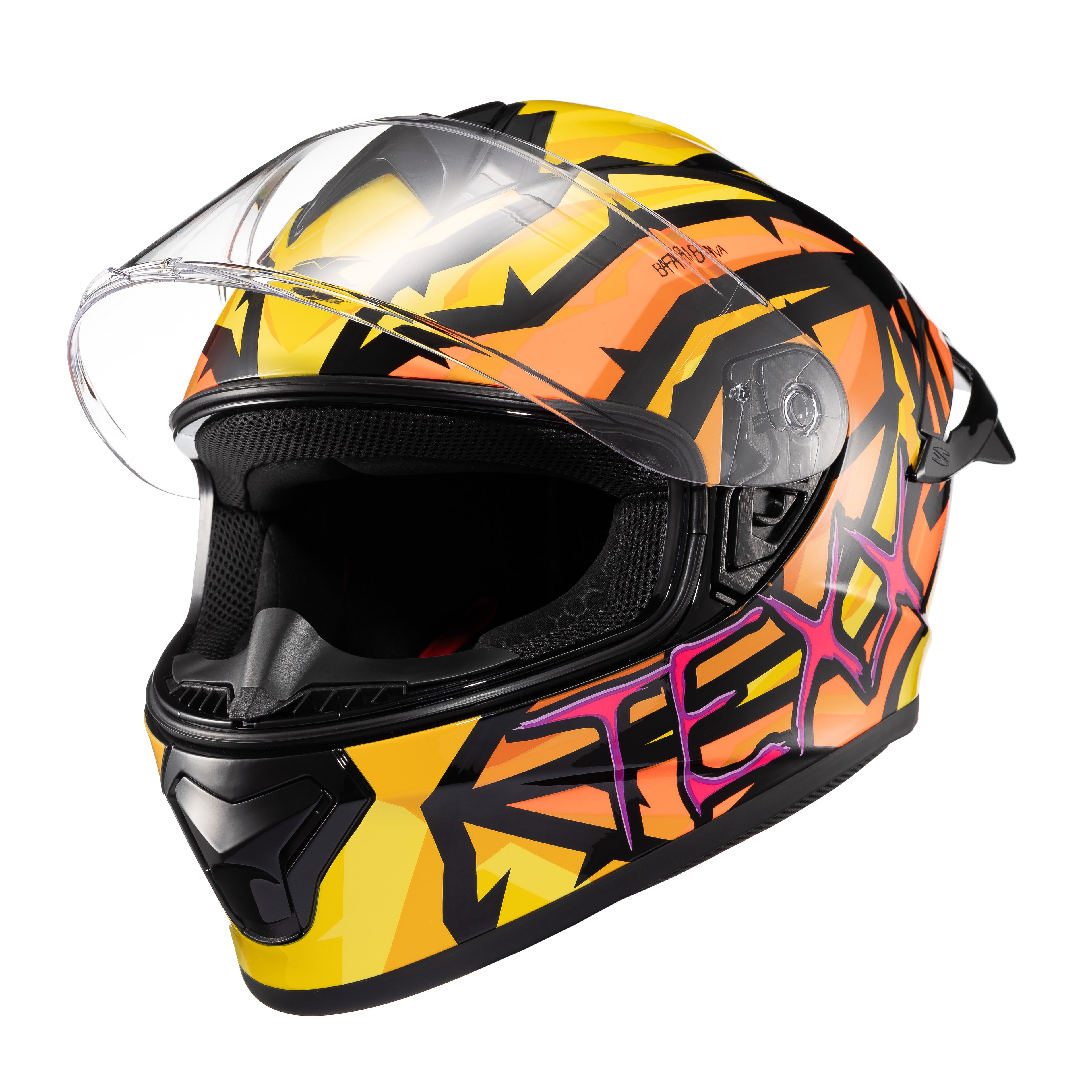 CAPACETE TEXX FECHADO SPIHE MAASAI LARANJA AMARELO 62