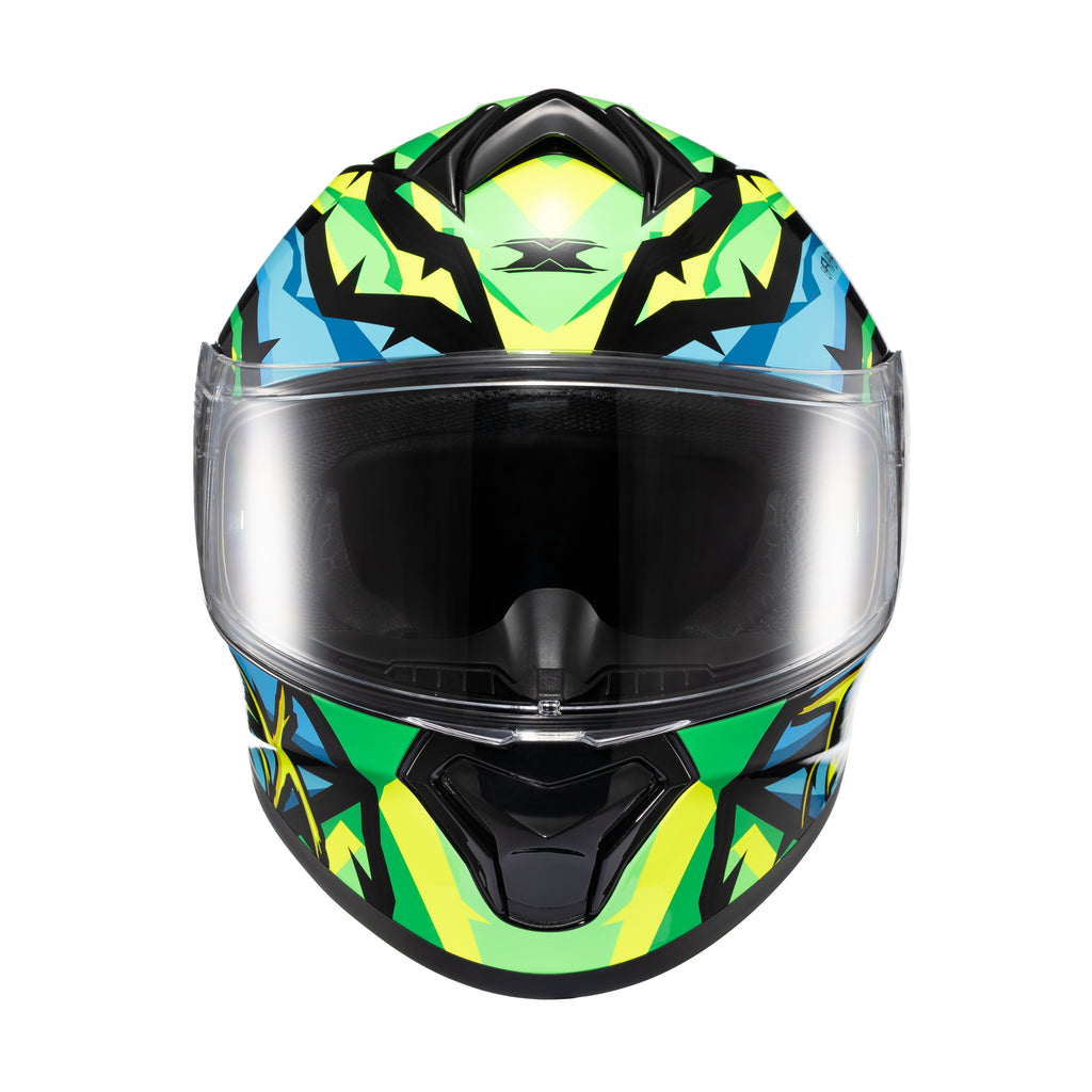 CAPACETE TEXX FECHADO SPIHE MAASAI VERDE AZUL 56