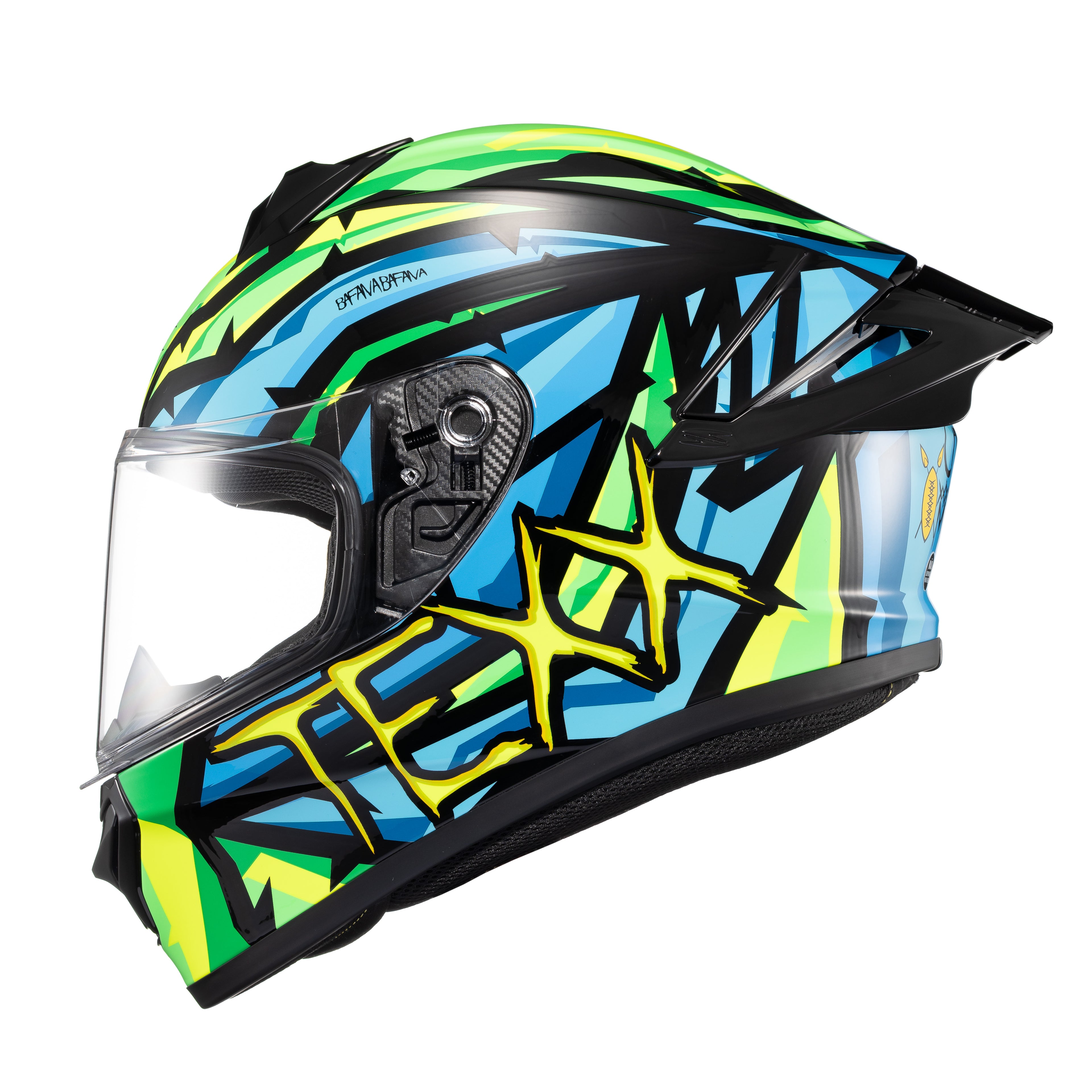 CAPACETE TEXX FECHADO SPIHE MAASAI VERDE AZUL 56