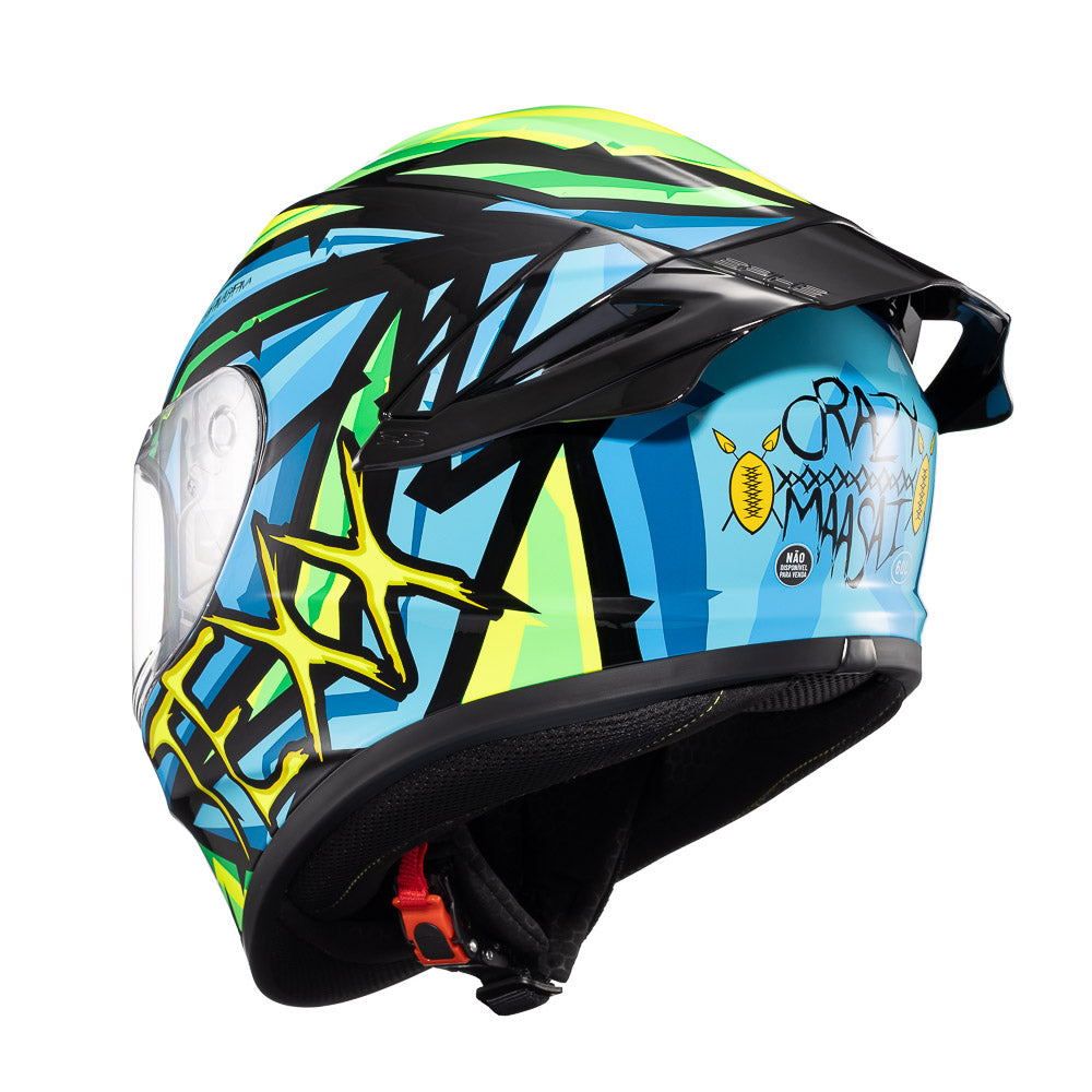 CAPACETE TEXX FECHADO SPIHE MAASAI VERDE AZUL 60