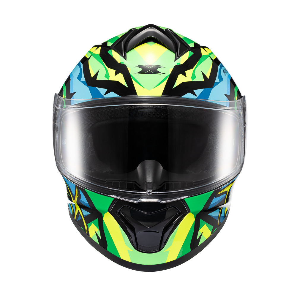 CAPACETE TEXX FECHADO SPIHE MAASAI VERDE AZUL 62