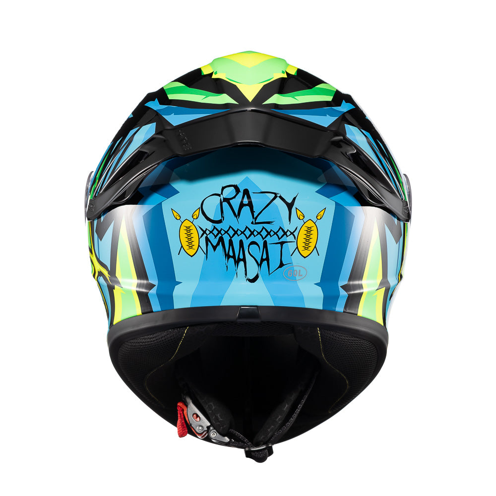 CAPACETE TEXX FECHADO SPIHE MAASAI VERDE AZUL 62