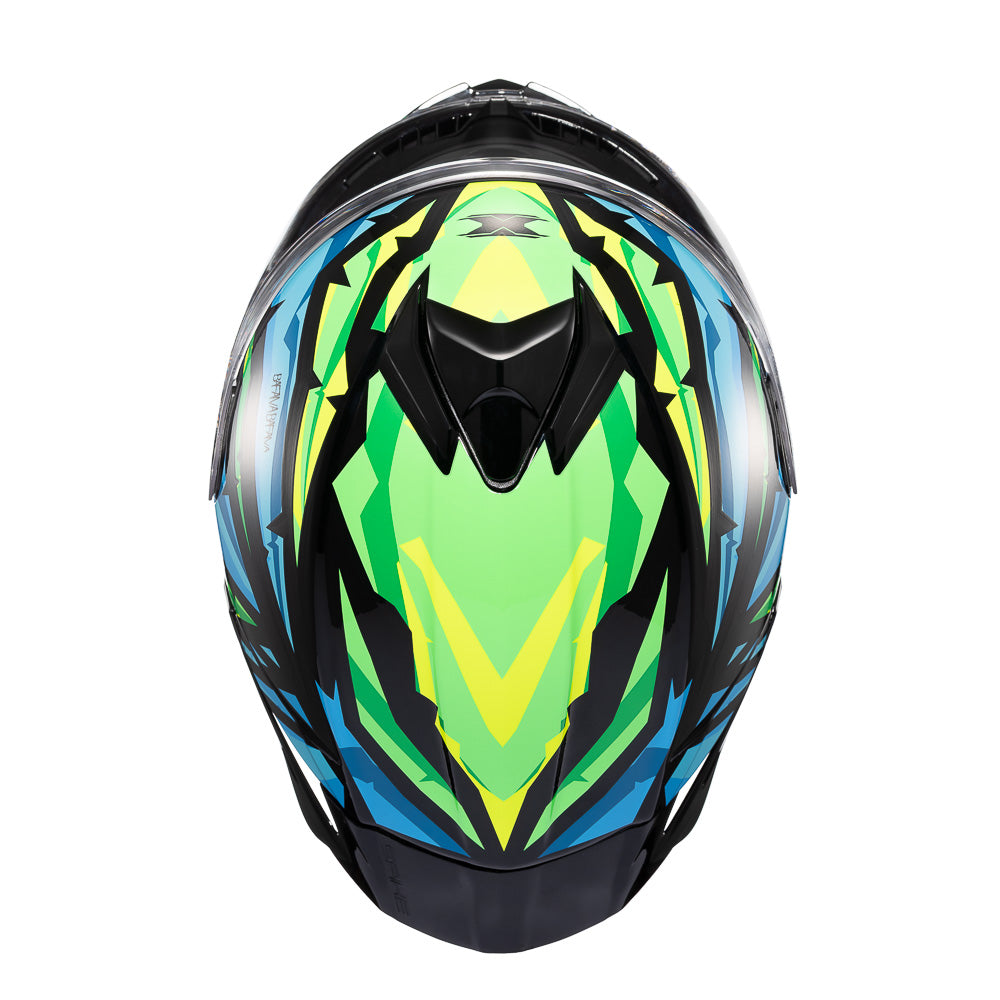 CAPACETE TEXX FECHADO SPIHE MAASAI VERDE AZUL 62