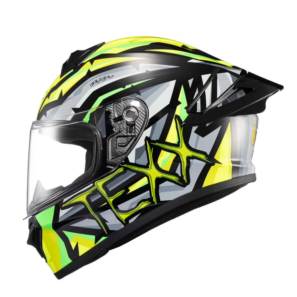 CAPACETE TEXX FECHADO SPIHE MAASAI CINZA VERDE 60
