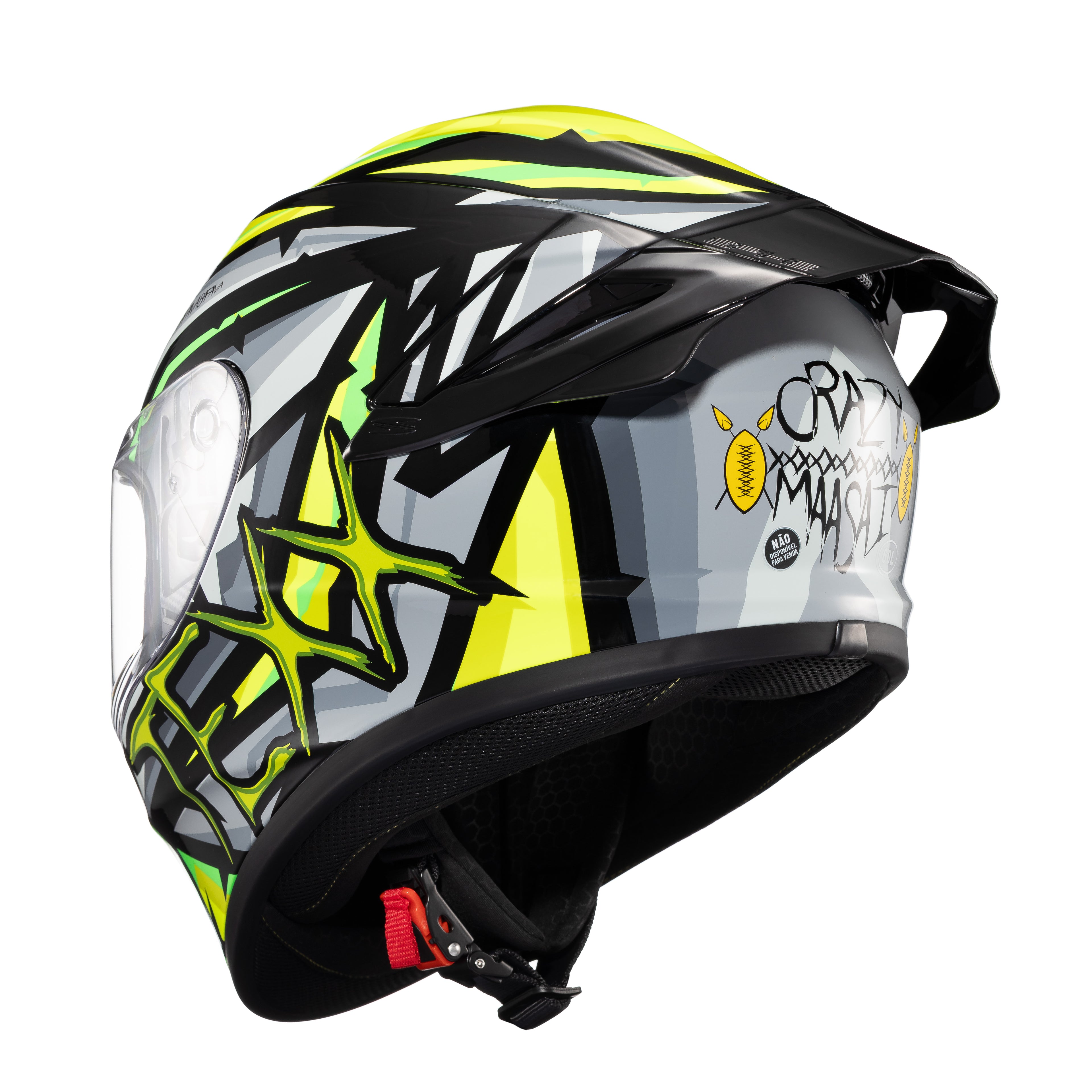 CAPACETE TEXX FECHADO SPIHE MAASAI CINZA VERDE 62