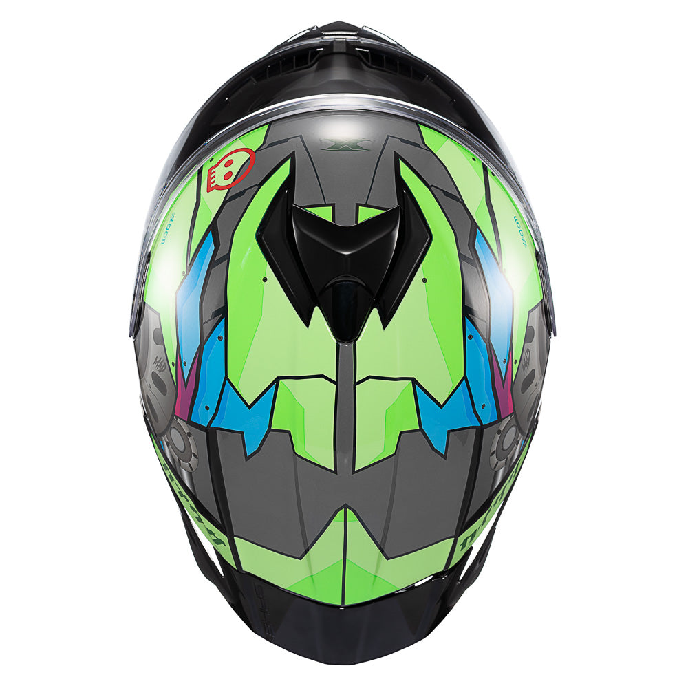 CAPACETE TEXX FECHADO SPIHE GEAR VERDE AZUL ROSA 56