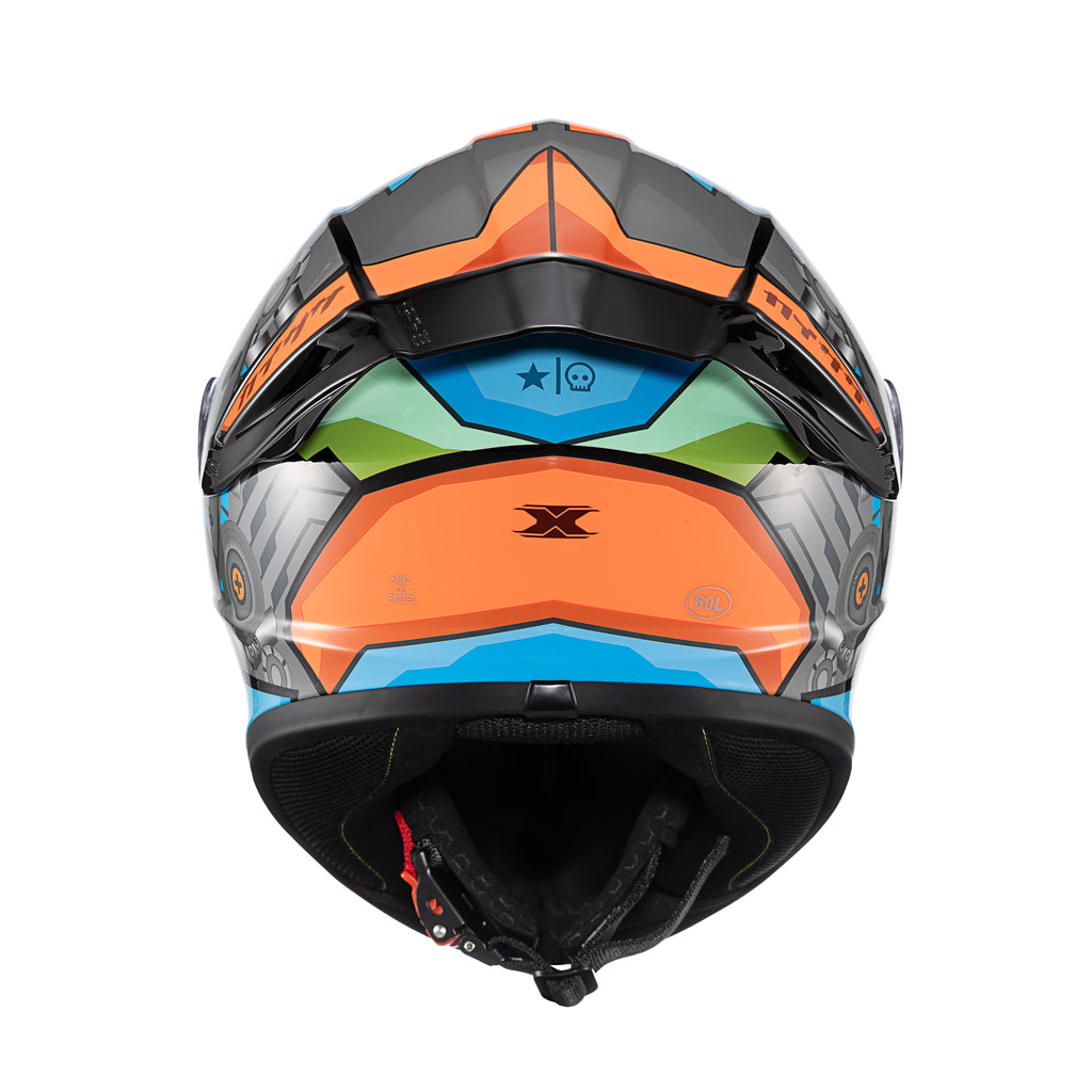 CAPACETE TEXX FECHADO SPIHE GEAR VERM AZUL 58