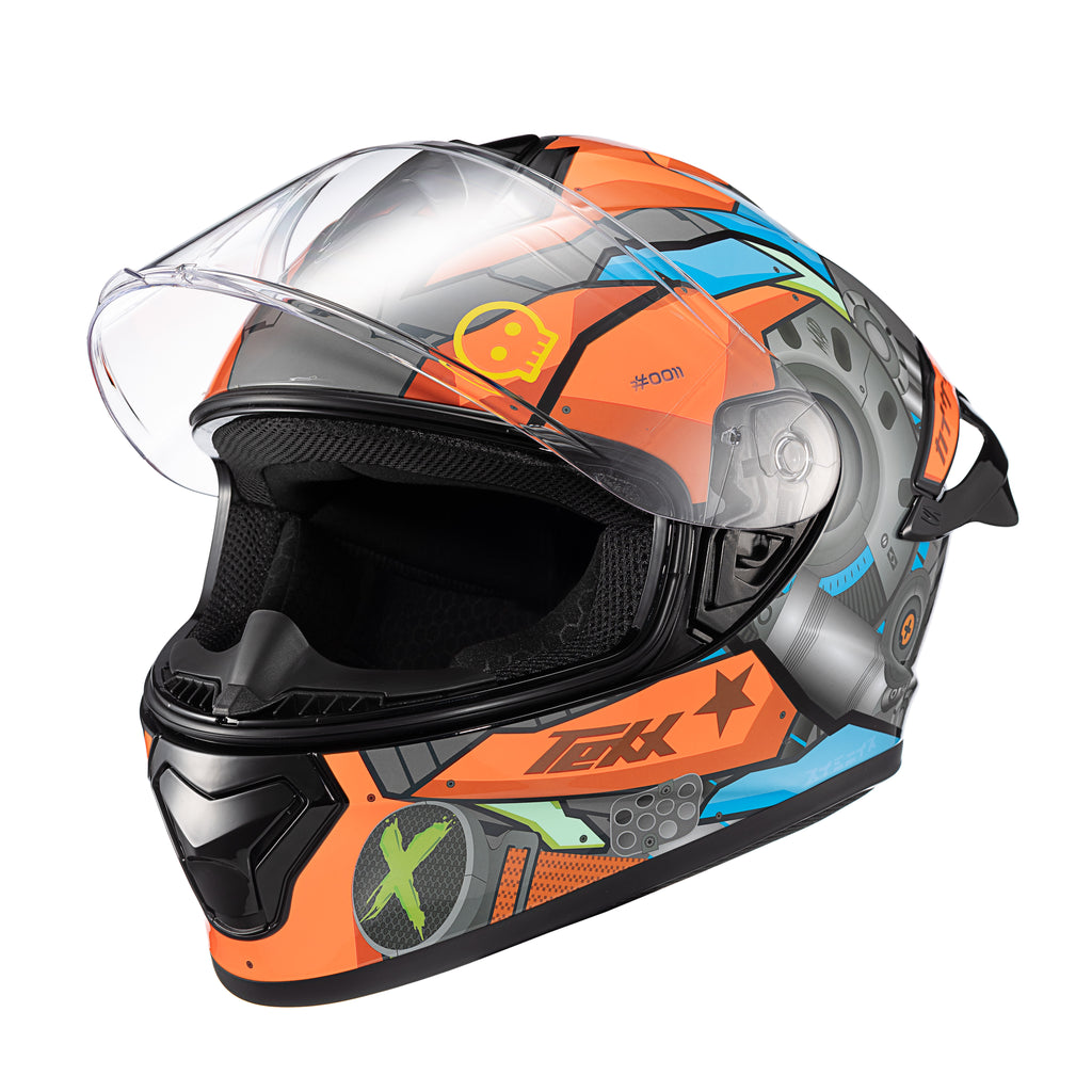 CAPACETE TEXX FECHADO SPIHE GEAR VERM AZUL 62