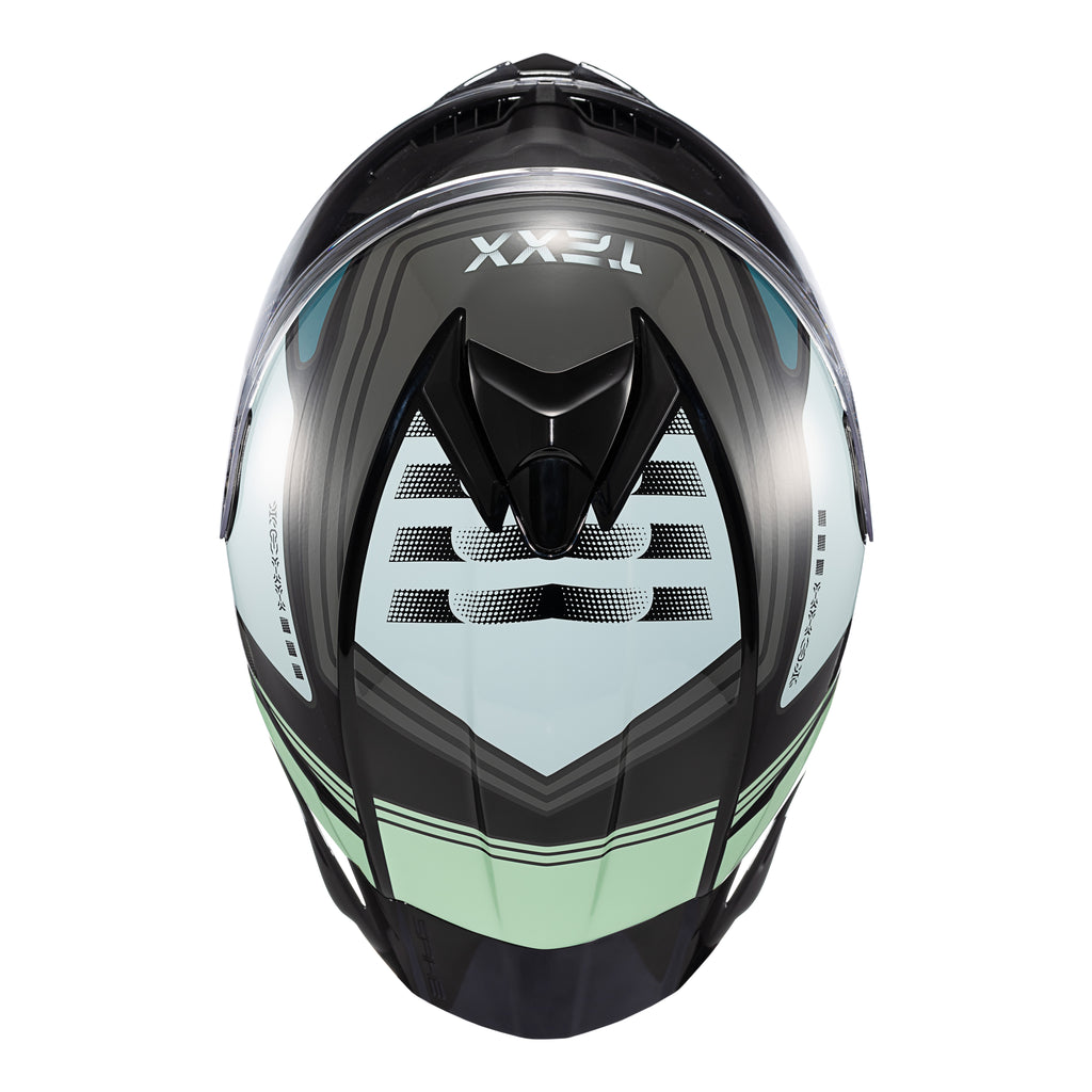 CAPACETE TEXX FECHADO SPIHE CUBE AZUL VERDE 56