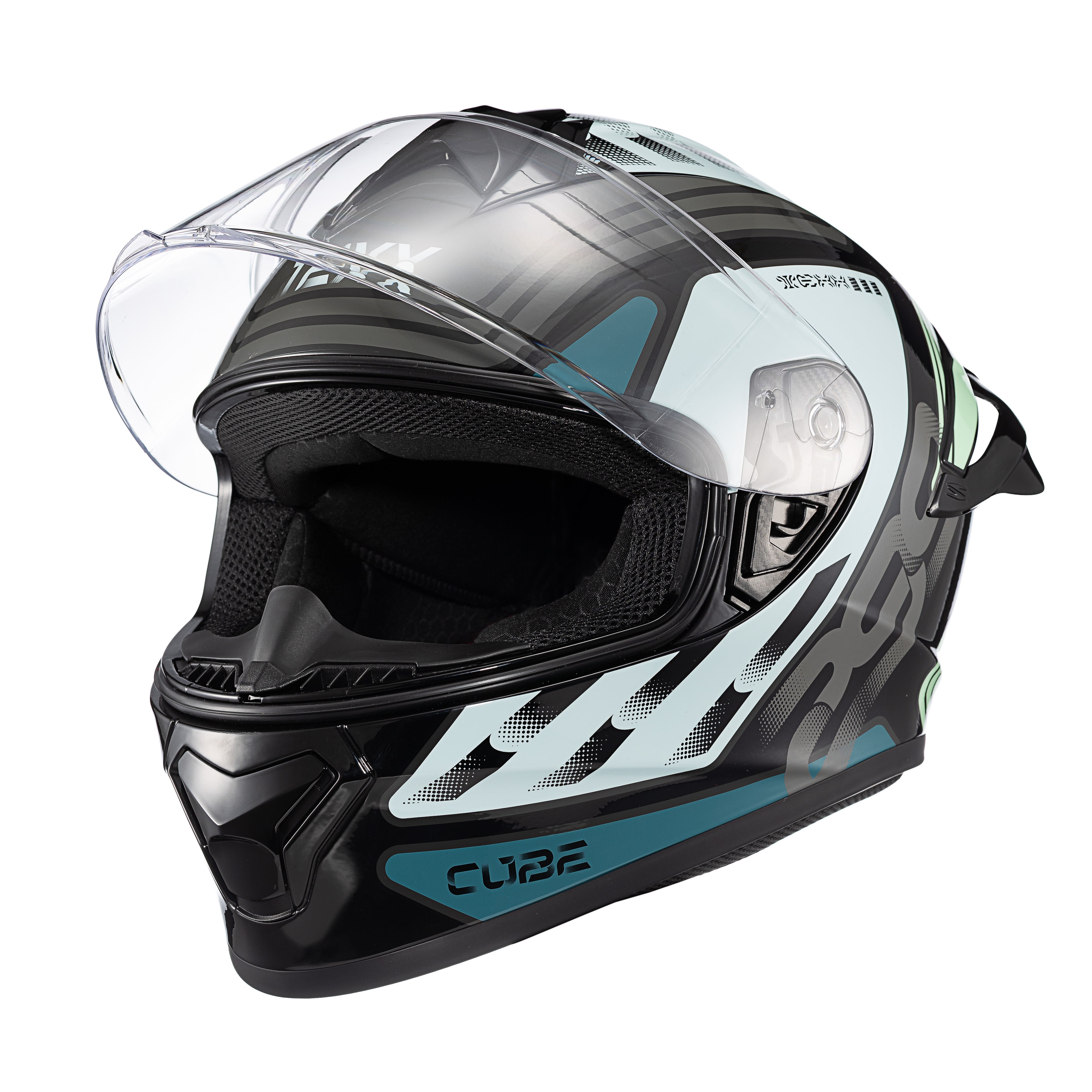 CAPACETE TEXX FECHADO SPIHE CUBE AZUL VERDE 60