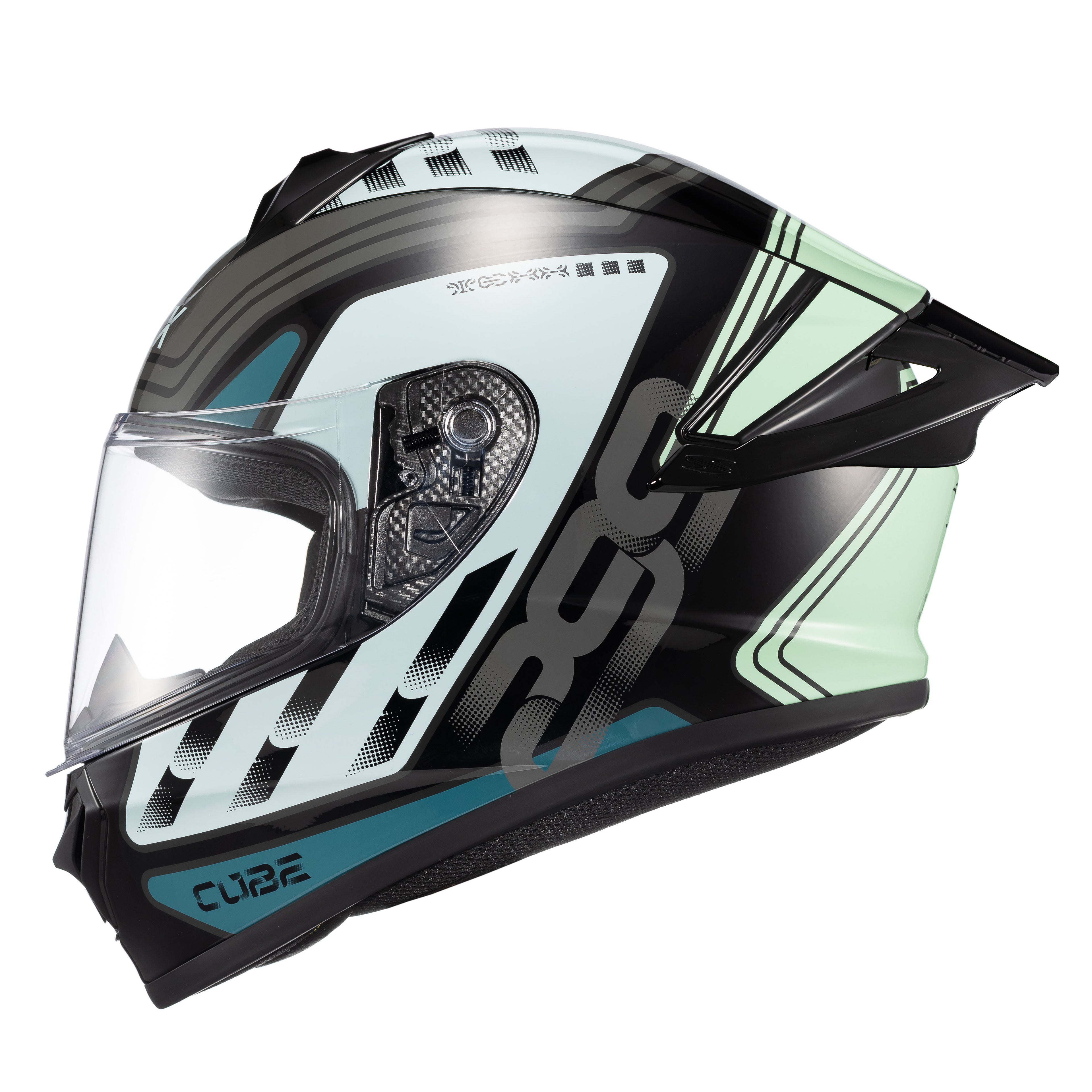 CAPACETE TEXX FECHADO SPIHE CUBE AZUL VERDE 62
