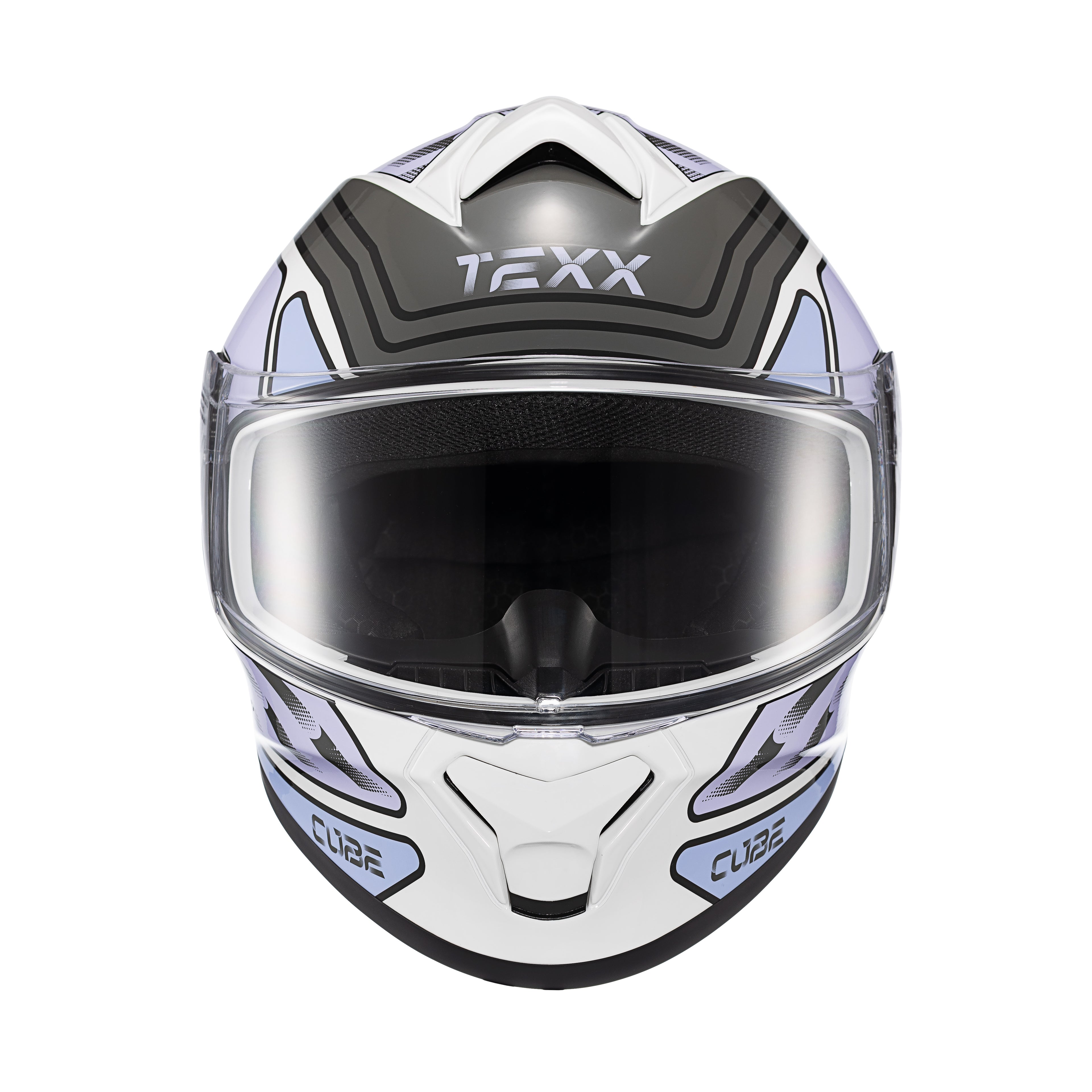 CAPACETE TEXX FECHADO SPIHE CUBE ROSA LILAS BRANCO 56