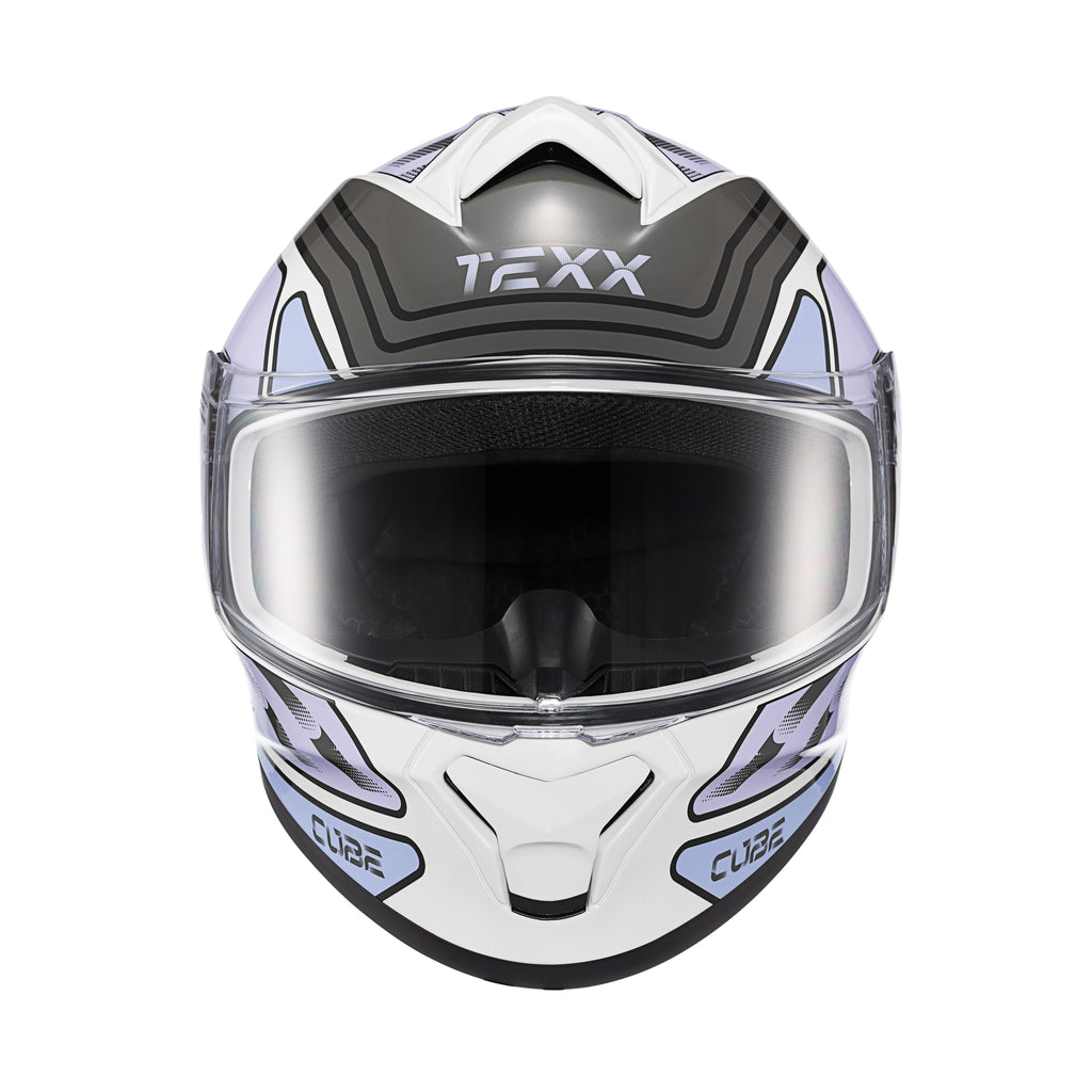 CAPACETE TEXX FECHADO SPIHE CUBE ROSA LILAS BRANCO 62