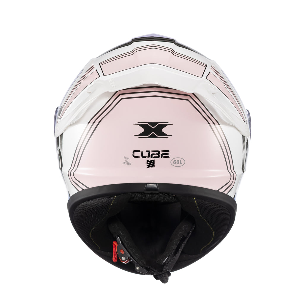 CAPACETE TEXX FECHADO SPIHE CUBE ROSA LILAS BRANCO 62