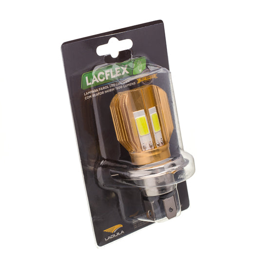 LAMPADA FAROL LACFLEX LED COM DISSIPADOR DE CALOR H4 1500 LU